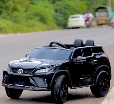 PATOYS | Kids Licensed Toyota Kids Rideon Car | Toyota Legender | Manual Plus Remote Control | Lights and USB Music Player | Kids Age - 1-5 (LEGENDER, Black)