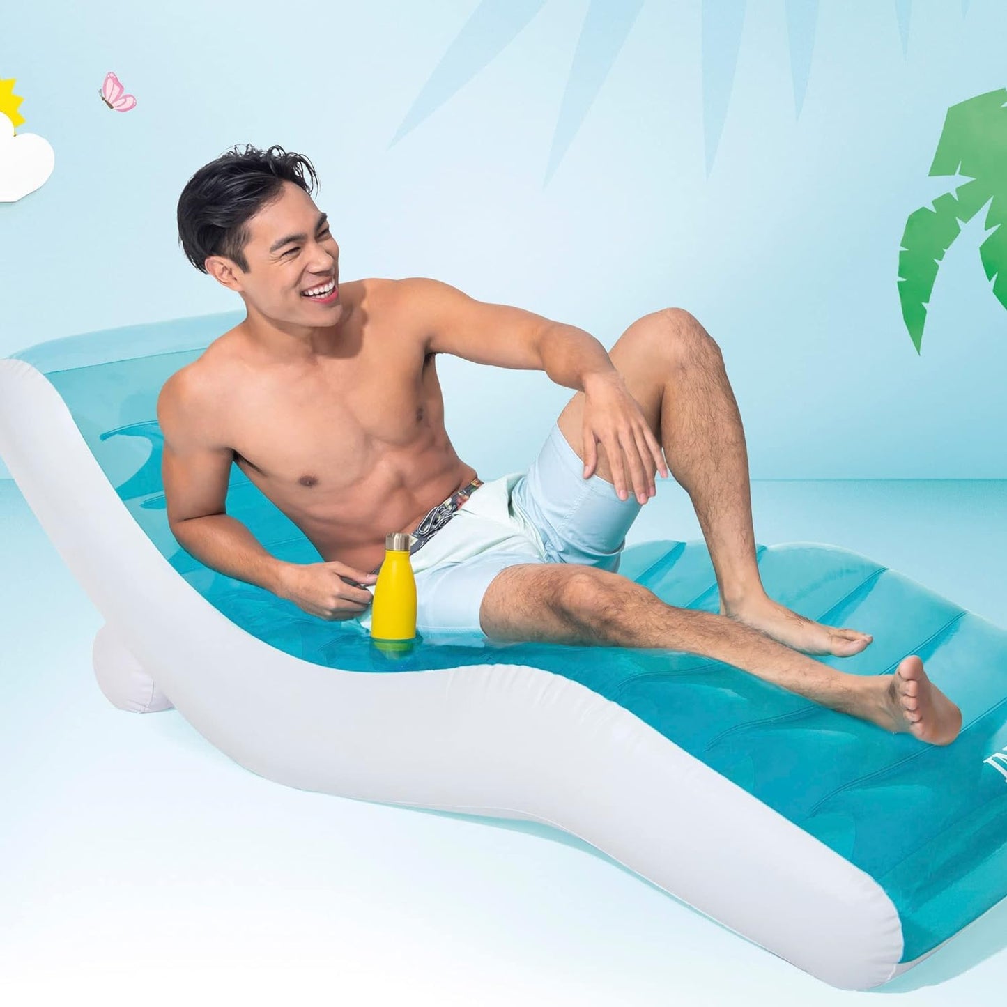 PATOYS | Intex Splash Lounge Pool Float (56874EP) Teal & White Inflatable Water Lounger