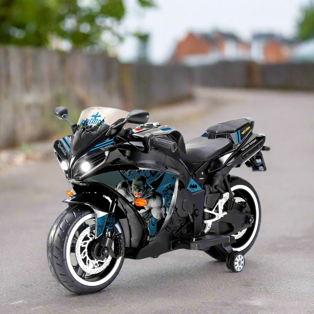 PATOYS Batman Licensed Electric Ride-On Bike for Kids (3-8 Years)  Metallic Black