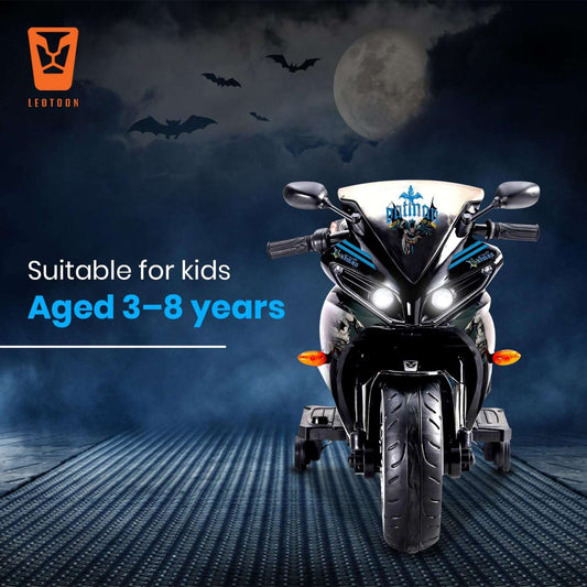 PATOYS | Batman Licensed Electric Ride-On Bike for Kids (3-8 Years) - Metallic Black - PATOYS