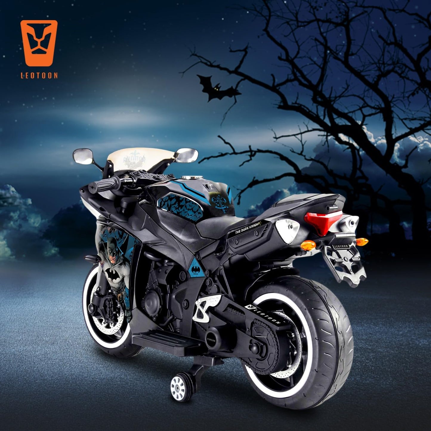 PATOYS | Batman Licensed Electric Ride-On Bike for Kids (3-8 Years) - Metallic Black - PATOYS