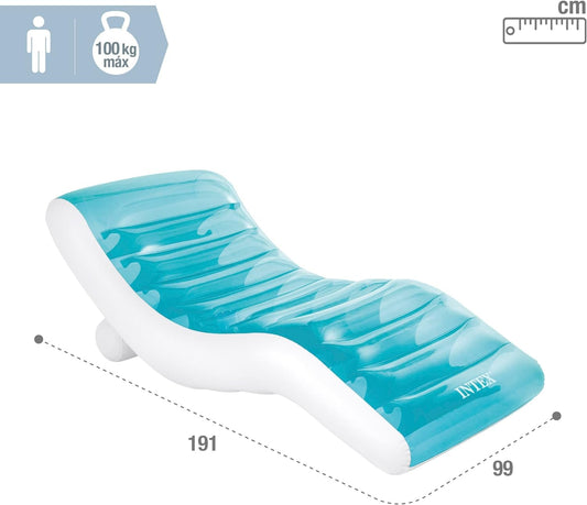PATOYS | Intex Splash Lounge Pool Float (56874EP) Teal & White Inflatable Water Lounger - PATOYS