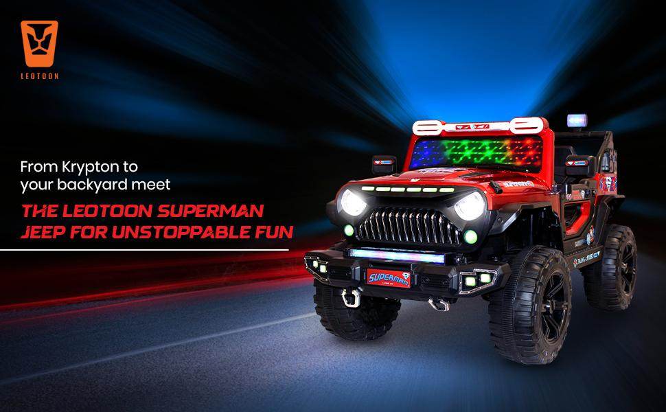 PATOYS | Officially Licensed Superman Jeep - Thar 898 Battery Operated for Kids - PATOYS