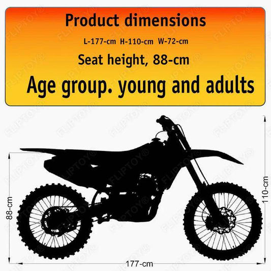 PATOYS | 125cc-Dirt Petrol bike Super Motocross for adults/youngsters 4 stroke engine for age group above 15 yrs - PATOYS