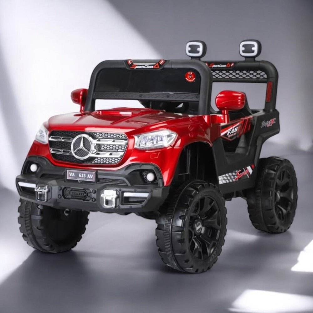 PATOYS | 12V Kids 4X4 Battery Operated Ride On Mercedes-617 Jeep with Windshield Light, Music & Remote Control - PATOYS