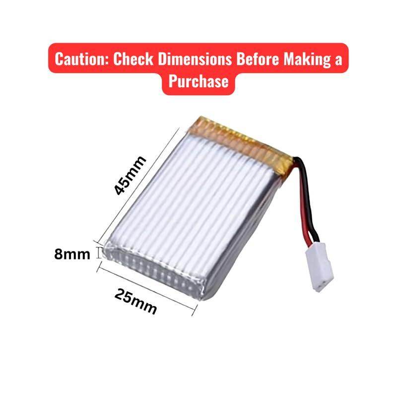 PATOYS | 3.7V 850mAh Li-Po Rechargeable Drone Battery High Capacity for RC Toys, Helicopters and Drone - Extended Flight Time and for DIY Projects - PATOYS