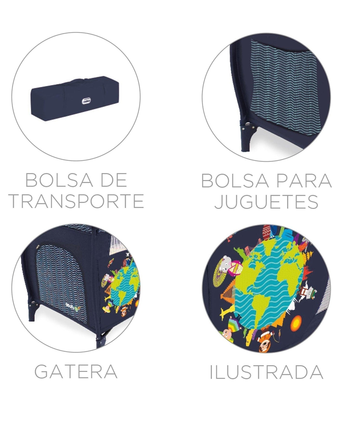 PATOYS | Asalvo | 12623 Travel Cot for kids Mix plus Animals Of The World - PATOYS