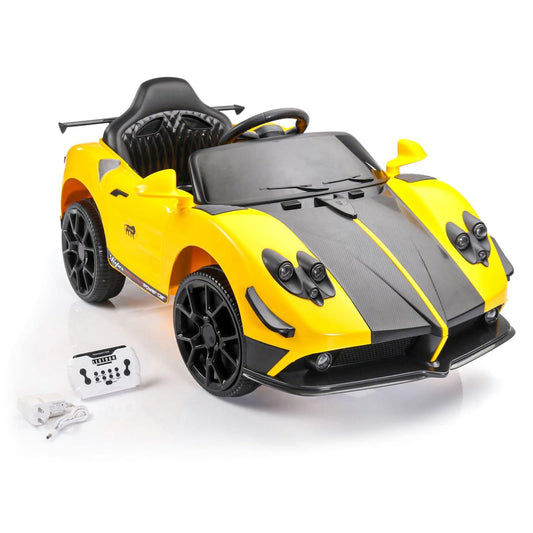 PATOYS | Battery Operated Ride On Car with Music and Lights | LFC-BDQ1589-Yellow - PATOYS
