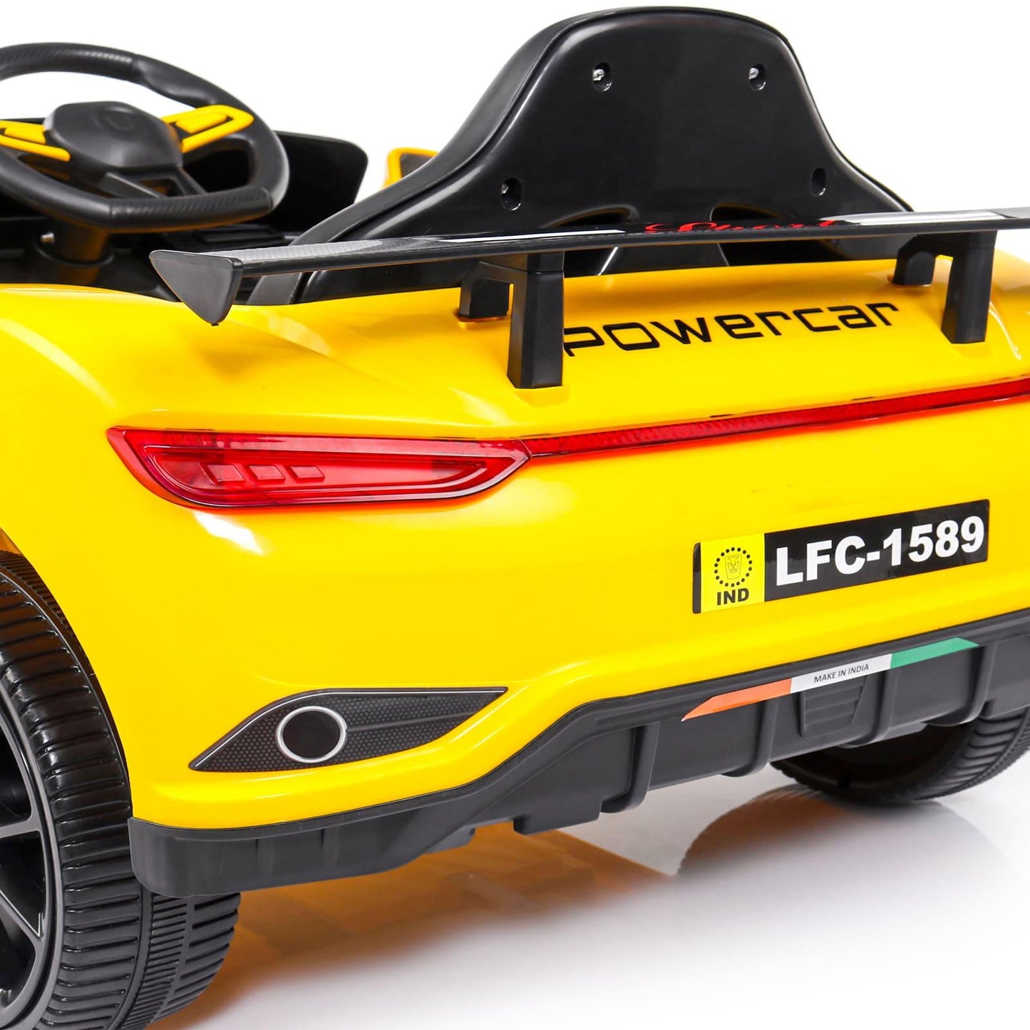 PATOYS | Battery Operated Ride On Car with Music and Lights | LFC-BDQ1589-Yellow - PATOYS