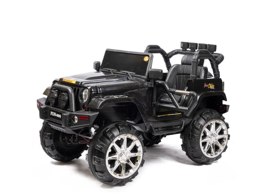 PATOYS | Kids Battery Operated 4x4 Big Size Jeep 12V Battery Jeep Battery Operated Ride On Jeep Black Ride on Jeep PATOYS