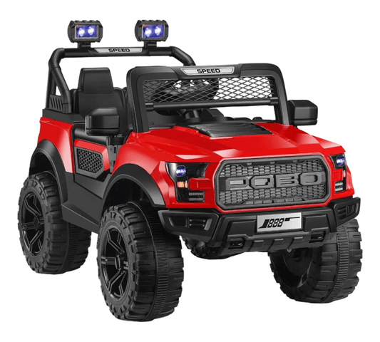 PATOYS | POBO RED (1-8Yrs) Battery ride on kids car Jeep Battery Operated Ride On (Red) - PATOYS