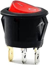 PATOYS | Red Light SPST 3-Pin ON/Off Round Boat Rocker Switch AC 6A 250V 10A 125V Switches PATOYS