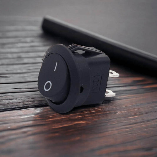 PATOYS | PACK OF 5 Black SPST 2-Pin ON/Off Round Boat Rocker Switch AC 6A 250V 10A 125V - PATOYS