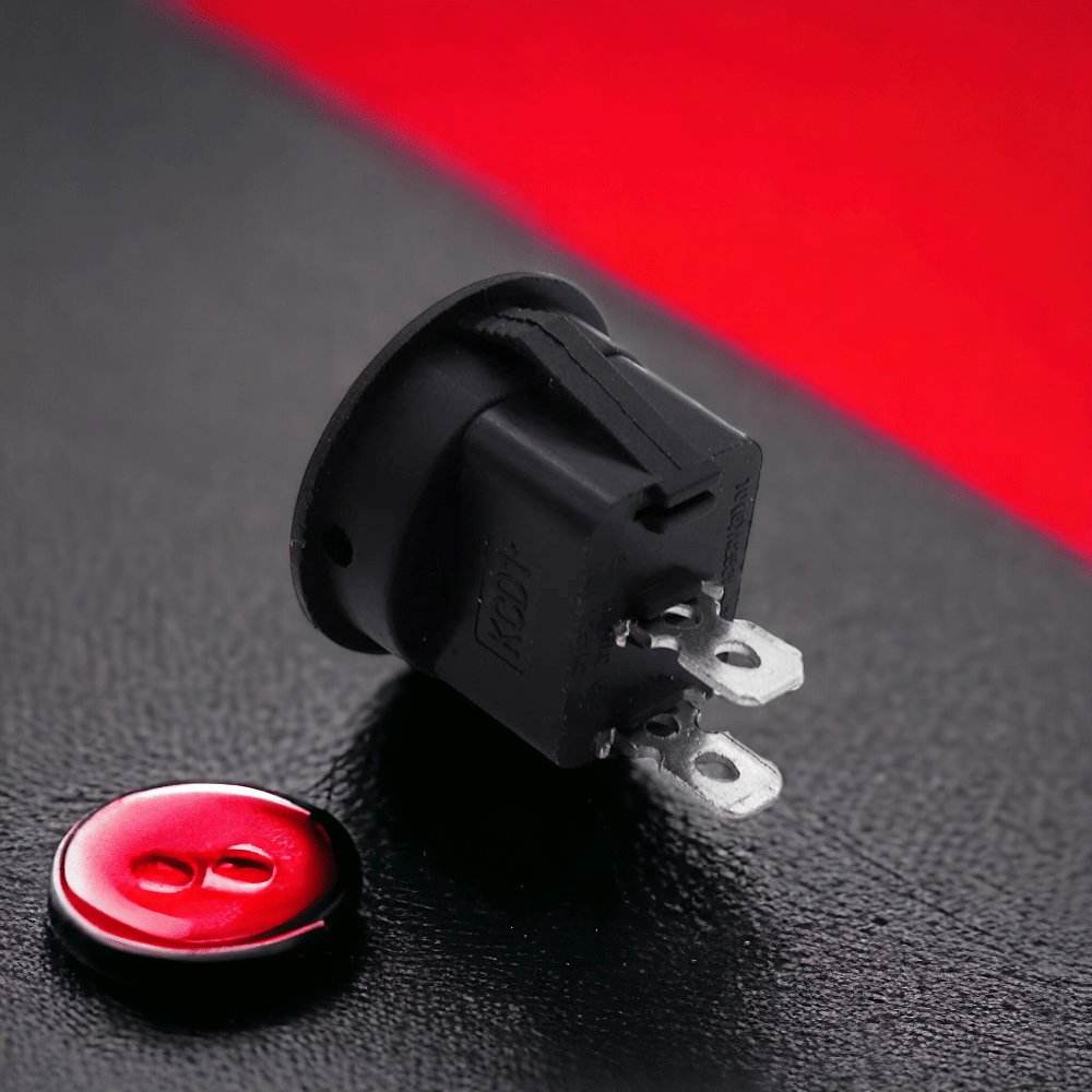 PATOYS | PACK OF 5 Black SPST 2-Pin ON/Off Round Boat Rocker Switch AC 6A 250V 10A 125V - PATOYS