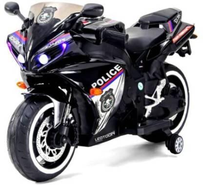 PATOYS | Yamha-R1 Style Black Police Bike Limited Edition Sports Ride on Motorcycle in 12v upto 8 years kids - PATOYS