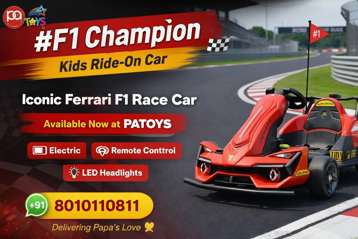 Atapi All Rides F1 PATOYS F1 Champion Kids Ride-On Car — Iconic Ferrari F1 Race Car for K