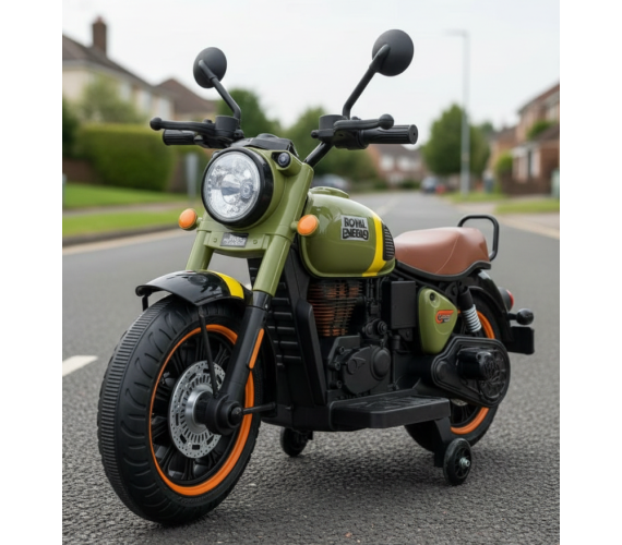 PATOYS | Bullet Style Kids Ride-On Bike | Classic Cruiser 12V Battery Operated | Ages 3-7 Years