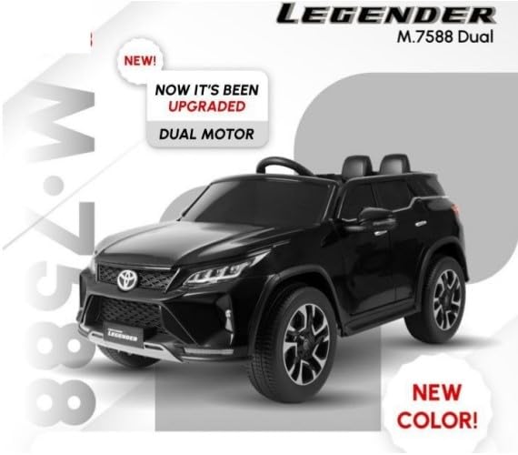 PATOYS | Kids Licensed Toyota Kids Rideon Car | Toyota Legender | Manual Plus Remote Control | Lights and USB Music Player | Kids Age - 1-5 (LEGENDER, Black)