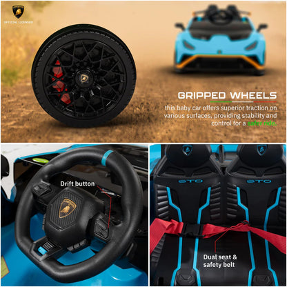 PATOYS | Kids Licensed Kids Rideon Car | Lamborghini | Manual Plus Remote Control | Kids Age - 1-5