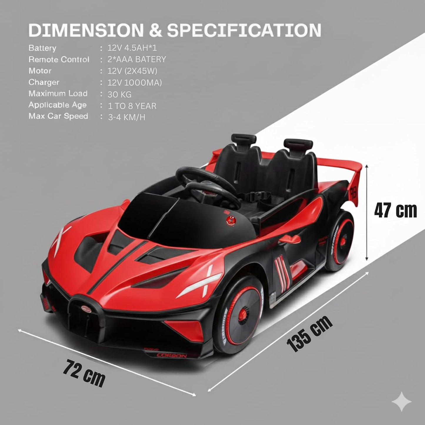 PATOYS | 24V Drifter Electric Ride-On M16.4 Car for Kids | 2.4G Remote Control | LED Lights | Music System | 1–9 Years | 100kg Load