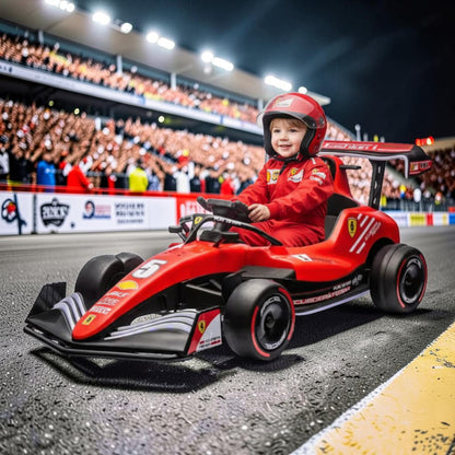 PATOYS | F1 Champion Kids Ride-On Car | Electric Racing Kart for Children | Ages 3-8 Years