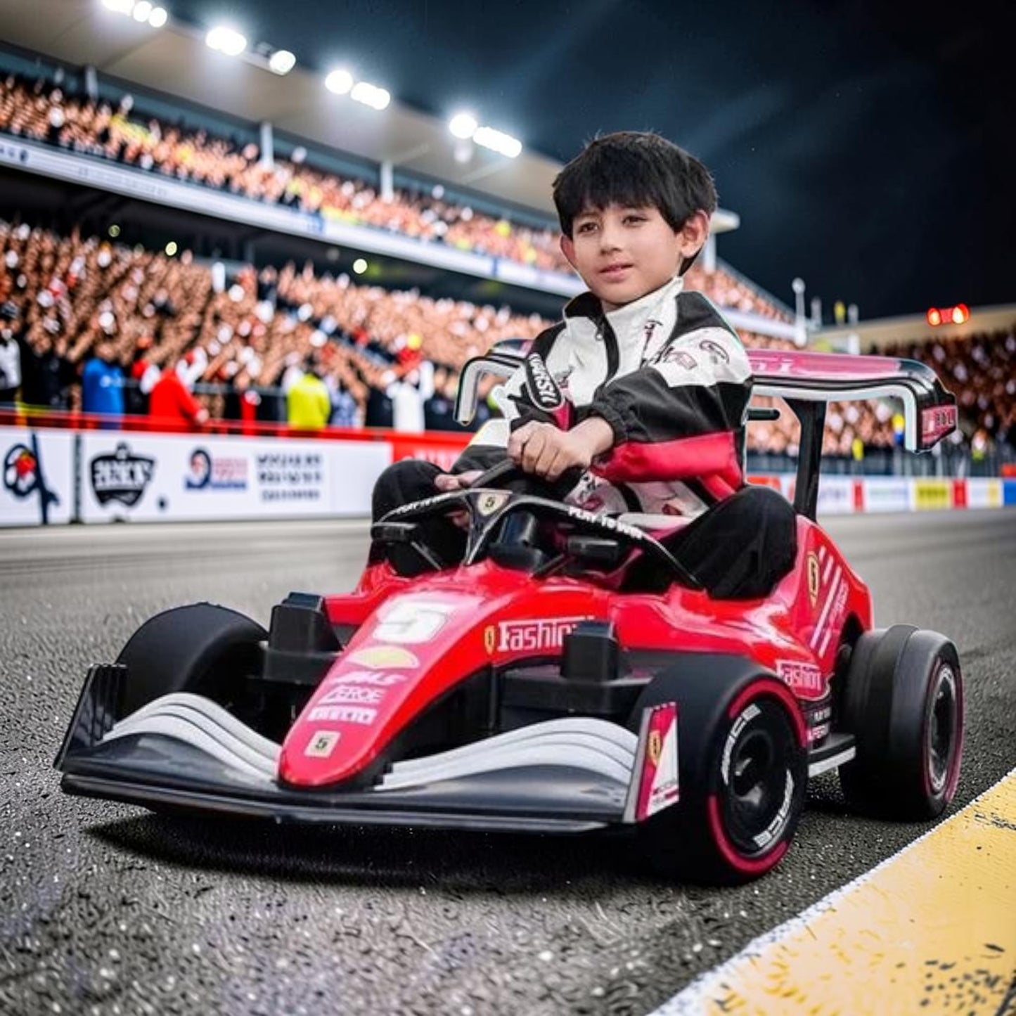 PATOYS | F1 Champion Kids Ride-On Car | Electric Racing Kart for Children | Ages 3-8 Years