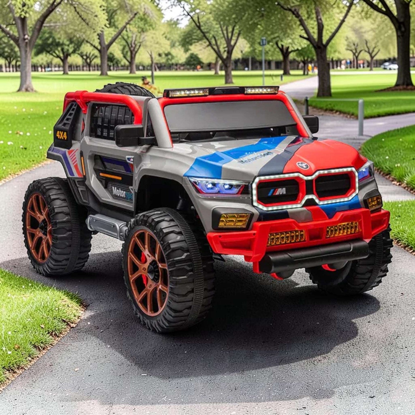 PATOYS | 2026 Dual Seater BMW type SUV Kids Jeep | 4 Motor 12V Battery | BXM5RR - PATOYS