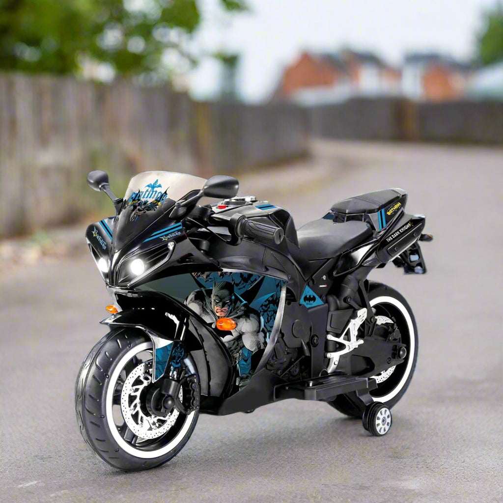 PATOYS | Batman Licensed Electric Ride-On Bike for Kids (3-8 Years) - Metallic Black - PATOYS