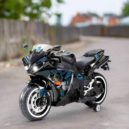 PATOYS | Batman Licensed Electric Ride-On Bike for Kids (3-8 Years) - Metallic Black - PATOYS