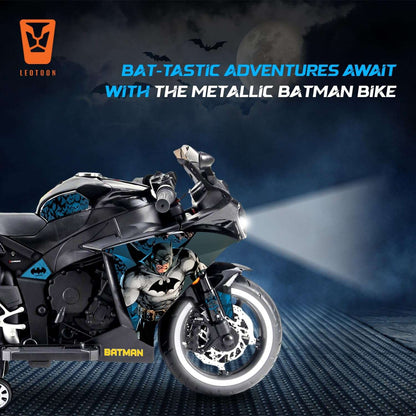 PATOYS | Batman Licensed Electric Ride-On Bike for Kids (3-8 Years) - Metallic Black - PATOYS