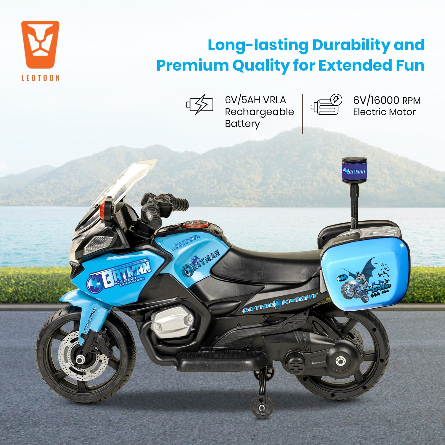 PATOYS Battery Operated Three-Wheel Kids Police Bike (Multi