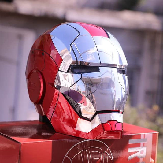 PATOYS | Iron Man Electronic Helmet Motorized Face Mask Wear Superhero Performance with Voice Control - PATOYS