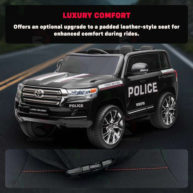 Licensed Toyota Land Cruiser Police Kids Ride-On Car | 12V Battery