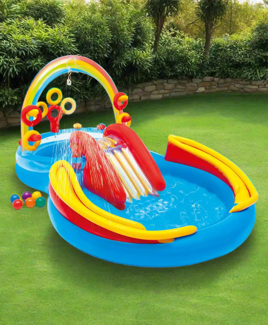 PATOYS | Rainbow Ring Inflatable Swimming Pool with Electric Pump - 57453 - PATOYS