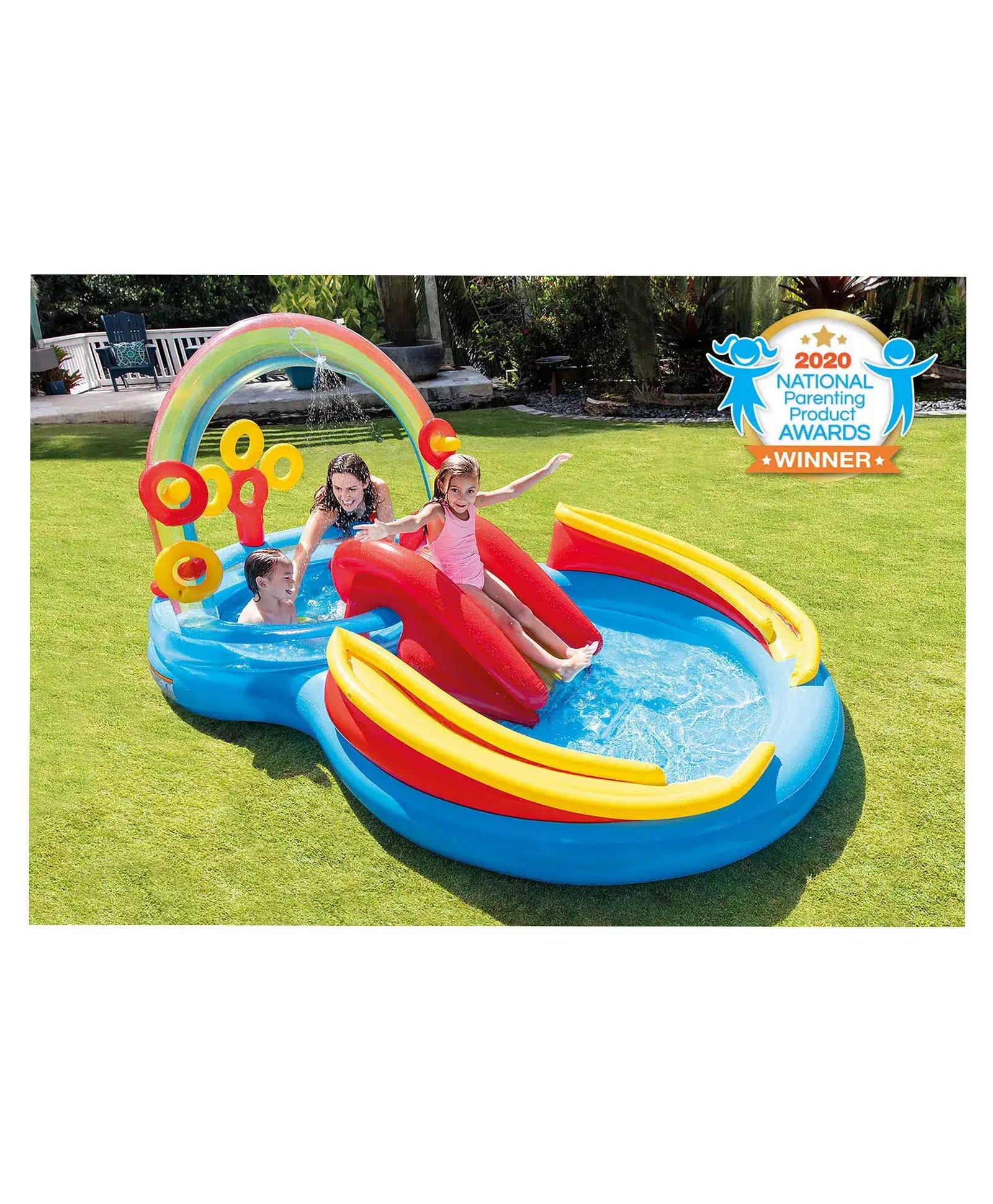 PATOYS | Rainbow Ring Inflatable Swimming Pool with Electric Pump - 57453 - PATOYS
