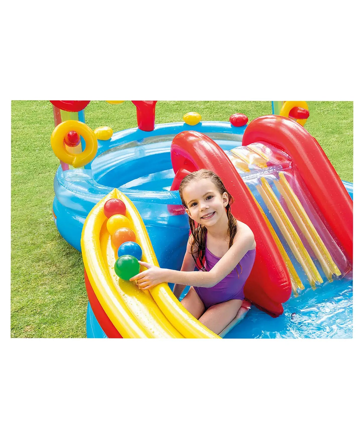 PATOYS | Rainbow Ring Inflatable Swimming Pool with Electric Pump - 57453 - PATOYS