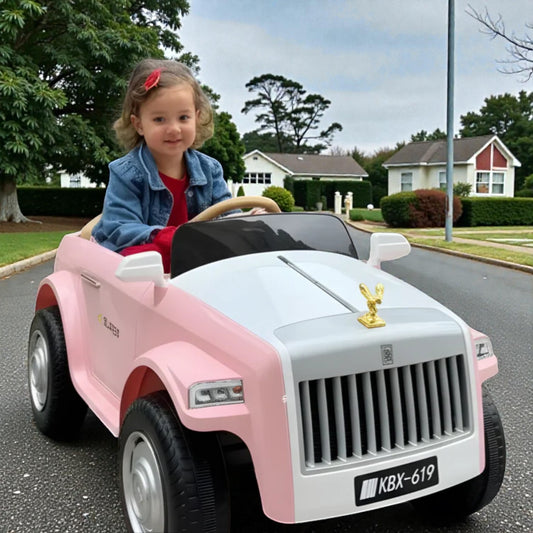 PATOYS Rolls Royce Style Ride-On Electric Car for Kids 3–10 Years | 12V Battery Car with Remote Control - PATOYS