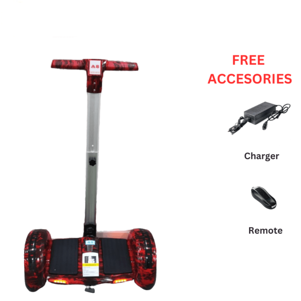 PATOYS S11 Self-balancing best hoverboard with handle for adults – Doodle  with Handle Hoverboard Red