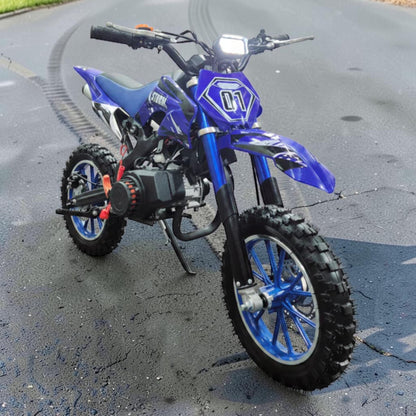 PATOYS | 49CC Kids Petrol Dirt Bike | Pocket Bike for Kids 7-16 Years with head light front