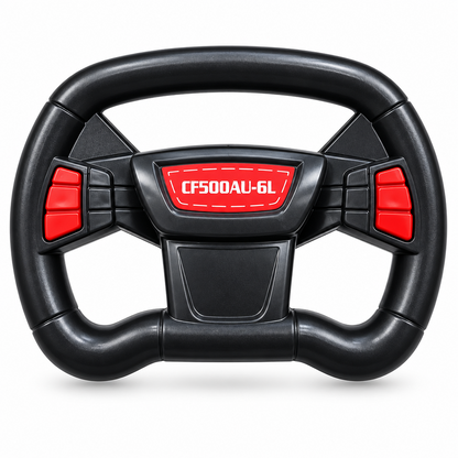 PATOYS PA-SW-084 Replacement Steering Wheel Front View - Black with Red Accents Model CF500AU-6L