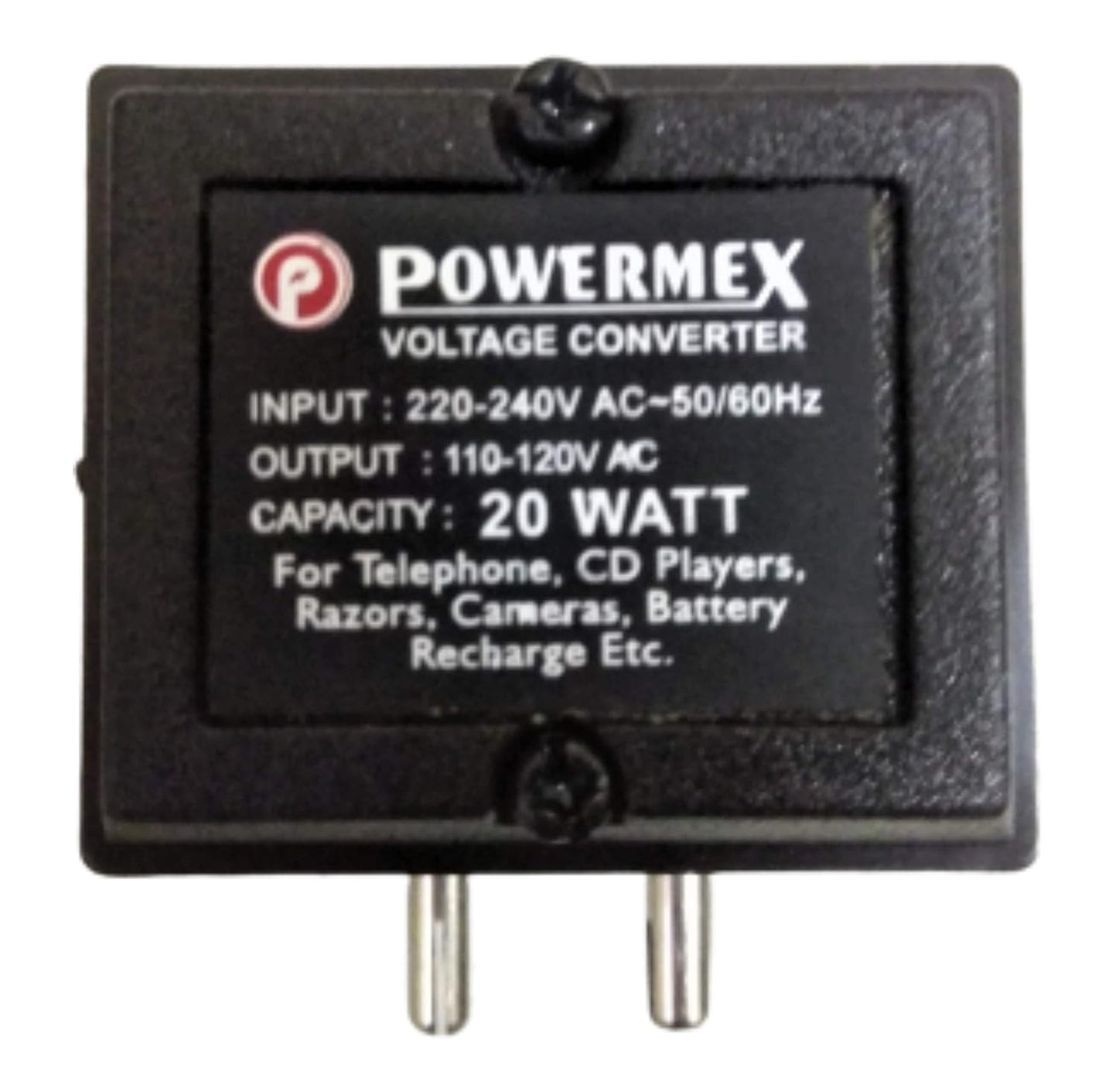 PATOYS | Voltage Converter 20w - 20 Watts - Converts AC 220V to AC 110V - Gives Sinusoidal Wave Form - with Universal Socket Charger PATOYS