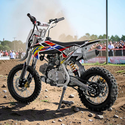PATOYS | OFF Road 125cc Petrol Engine Dirt Bike Pit Bike For Adults | Self Start | Front & Rear Disc Brakes | 80 km/hr