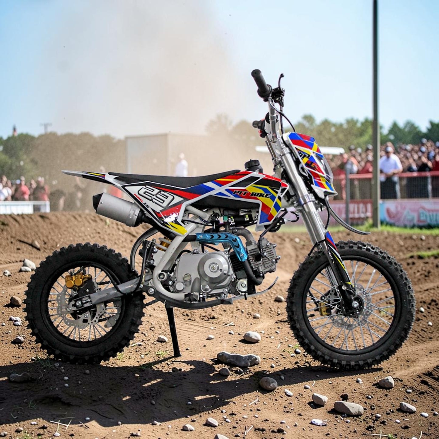 PATOYS | OFF Road 125cc Petrol Engine Dirt Bike Pit Bike For Adults | Self Start | Front & Rear Disc Brakes | 80 km/hr