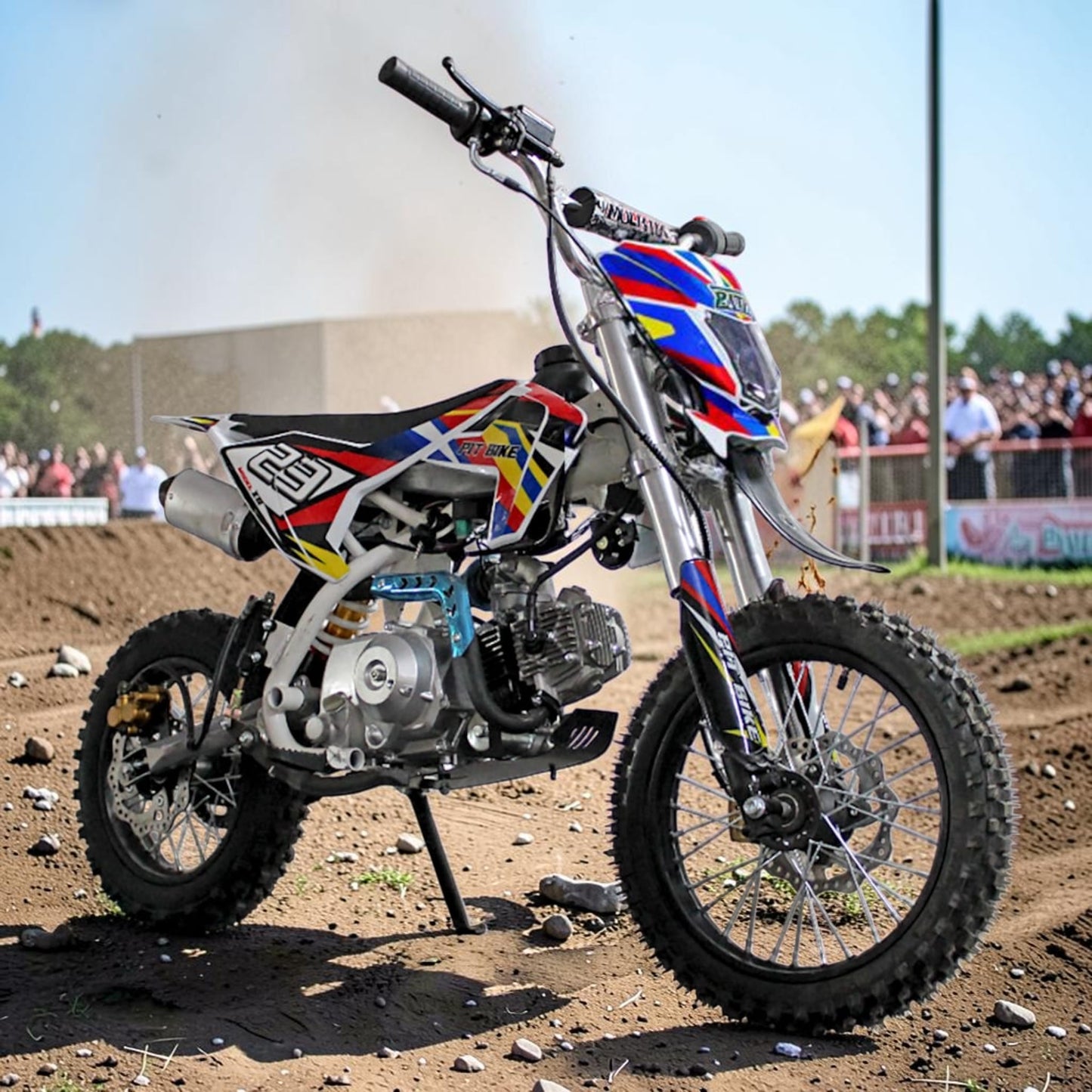 PATOYS | OFF Road 125cc Petrol Engine Dirt Bike Pit Bike For Adults | Self Start | Front & Rear Disc Brakes | 80 km/hr