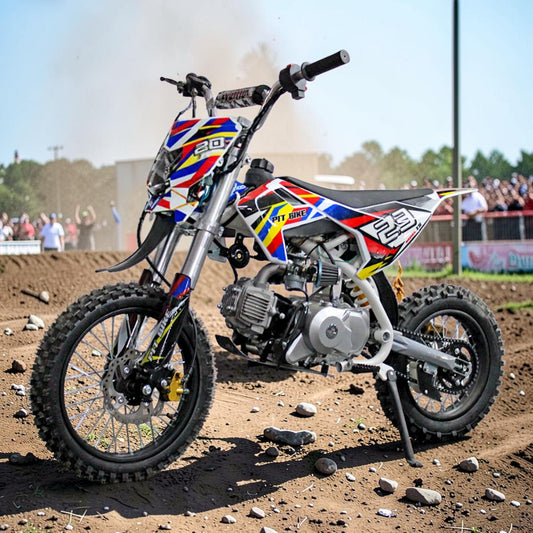 PATOYS | OFF Road 125cc Petrol Engine Dirt Bike Pit Bike For Adults | Self Start | Front & Rear Disc Brakes | 80 km/hr