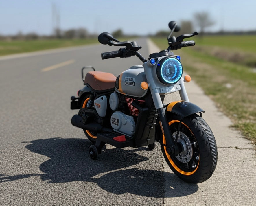 PATOYS | Bullet Style Kids Ride-On Bike | Classic Cruiser 12V Battery Operated | Ages 3-7 Years