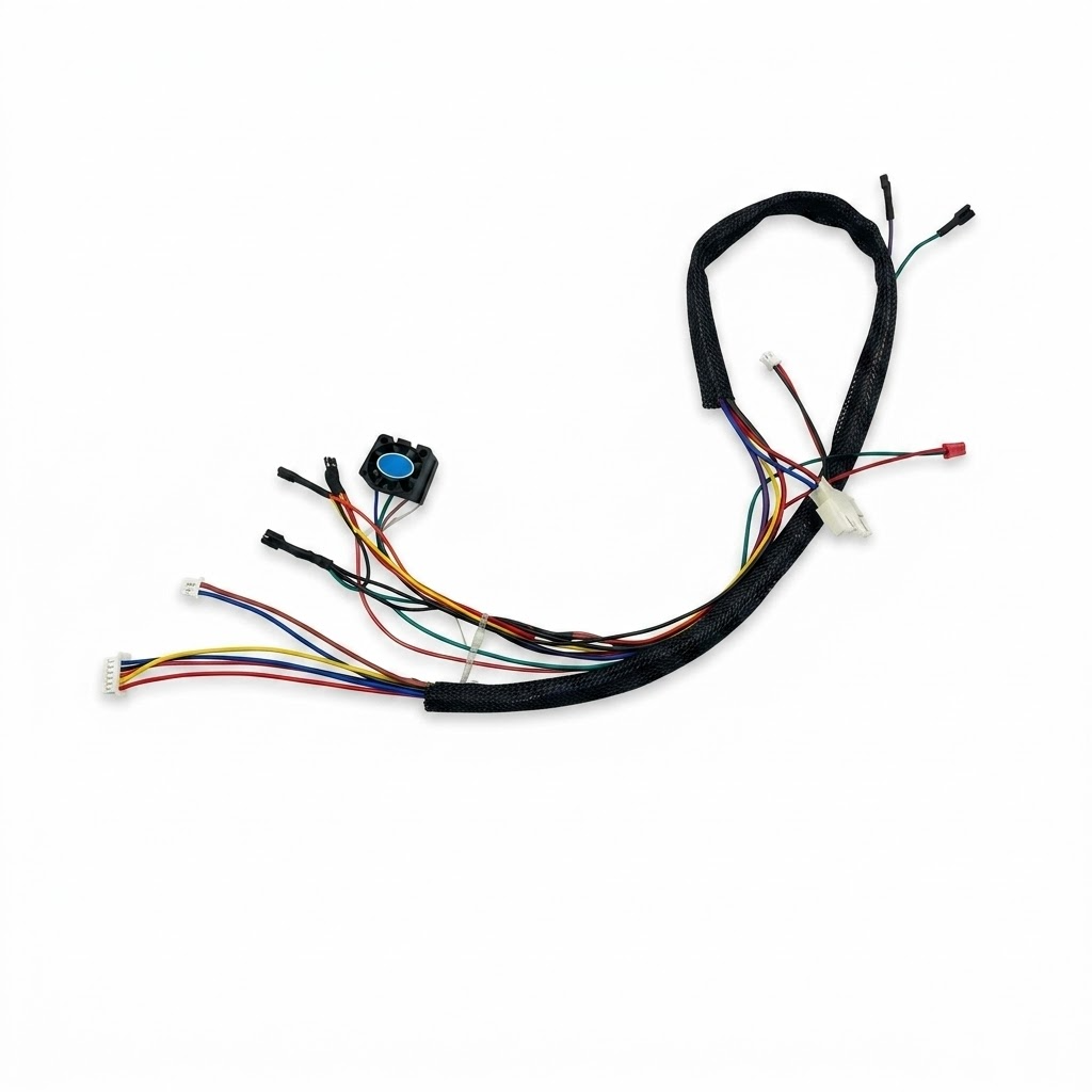 PATOYS Complete Wiring Harness with Blue Power Button for Kids Electric Ride-On Car SUV Bike - Pre-assembled with JST Connectors