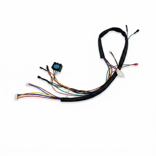 PATOYS Complete Wiring Harness with Blue Power Button for Kids Electric Ride-On Car SUV Bike - Pre-assembled with JST Connectors