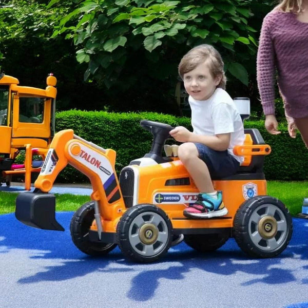 PATOYS 12V Kids Excavator Battery Operated Ride-On JCB Truck (Model JR-816)