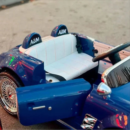PATOYS 12V Vintage Style Electric Ride-On Car for Kids - Detail View